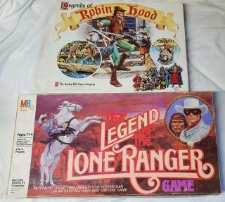 Legend Of The Lone Ranger Milton Bradley,  Robin Hood Avalon Hill Board Games