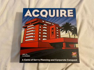 Acquire Board Game Hotel Finance Stock Market 2008 Avalon Hill 100 Complete