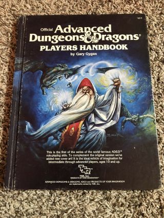 Advanced Dungeons & Dragons Players Handbook Ad&d Tsr 6th Print 1980 1st Edition