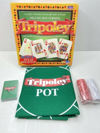 Open Box Tripoley Deluxe Mat Version - Michigan Rummy,  Hearts & Poker