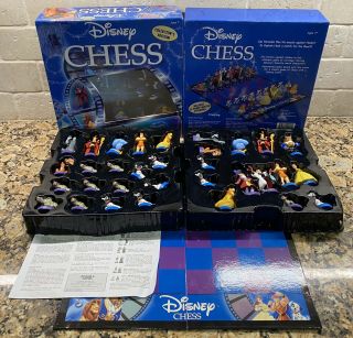2004 Disney Heroes Villains Rare Collector’s Edition Complete Chess Set Vg