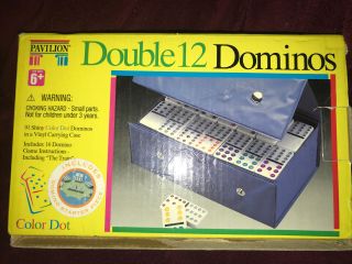 Color Dot Domino By Pavilion Double Twelve 12 91 Dominoes Grey Vinyl Snap Case