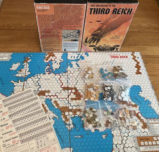 Euc Avalon Hill Wwii Rise And Decline Of The Third Reich 1974 3rd Edition,  Read