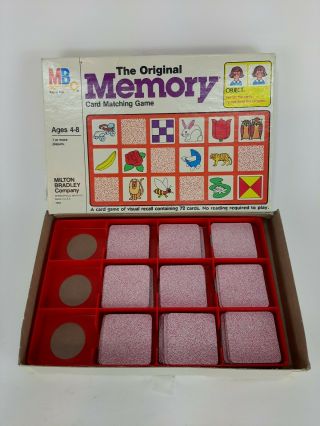 Vintage 1984 Milton Bradley Mb Memory Complete