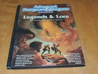 1990 Ad&d Dungeons & Dragons Legends & Lore Hardcover 2108