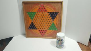 Star Checkers Chinese Checkers Board Vintage Wood Us 1930 