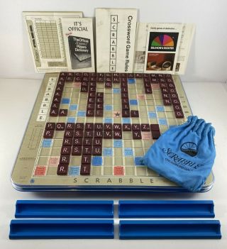 Vintage 1976 Selchow & Righter Deluxe Edition Scrabble Crossword Game Complete