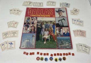 1980 Dallas Tv Show " A Game Of The Ewing Family " Board Game Yaquinto - Incomplete