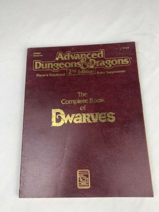 Advanced Dungeons & Dragons (2nd Edition) Complete Book Of Dwarves Ad&d 2124