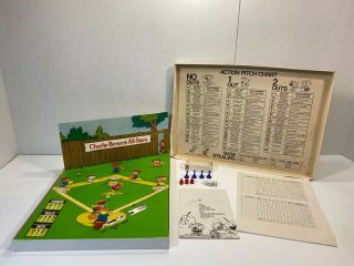 Vintage Charlie Brown ' s All Star Baseball Board Game Parker Brothers 1965 3