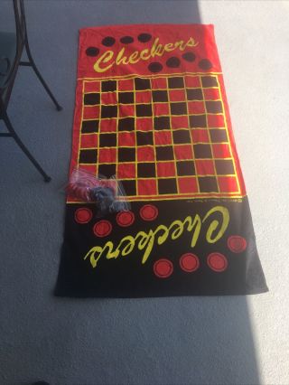 Jay Franko Checker Board Game Beach Towel Set Outdoor