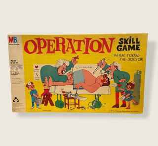 Vintage 1965 Operation Doctor Skill Game Milton Bradley Complete