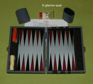 Magnet - Backgammon - Komplett 1a Top Reisespiel Kunstleder - Koffer Ca 22,  5 X 17 Cm