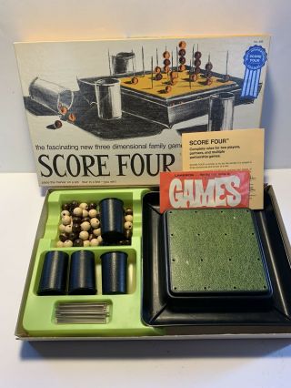 Vintage 1968 Score Four Three Dimensional 3d Tic Tac Toe 400 Family Board Game