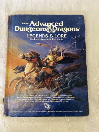 Legends And Lore Tsr Advanced Dungeons And Dragons 1984 Ad&d 2013