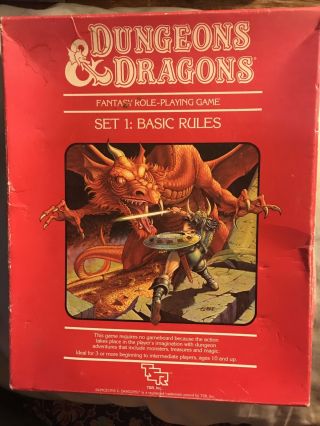 Dungeons And Dragons Red Box Basic Rules Set 1 1983 Tsr 1011 Parts Restore,  Box