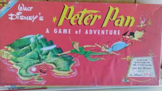Vtg 1953 Walt Disney Peter Pan A Board Game Of Adventure By Transogram (complete