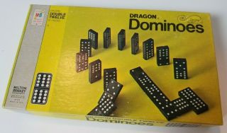 Vintage 1970 Milton Bradley Double Twelve Dragon Dominoes 91 Piece Set