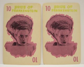 1964 Bride Of Frankenstein Monster Old Maid Cards Universal Milton Bradley Game