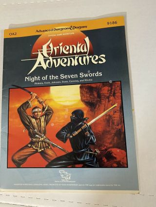 Advanced Dungeons & Dragons: Oriental Adventures Night Of The Seven Swords 1986