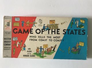 Game Of The States A Vintage Milton Bradley Board Game 1960.  N