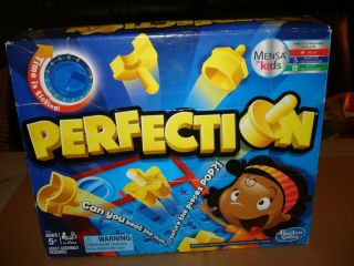 Hasbro Perfection Game - Mensa For Kids - Can You Beat The Clock? Complete Fs