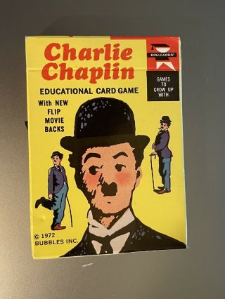1972 Charlie Chaplin Educational Card Game By Bubbles Inc Complete