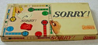 Rare Vintage Sorry 1964 Parker Brothers Board Game Complete Made In Usa