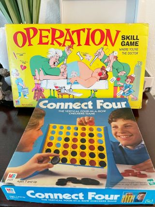 Operation Skill Game 1965 Vintage Milton Bradley And Vintage Connect Four Game