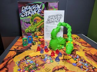 Milton Bradley - Dragon Strike - 2002 Motorized Dragon Game - Complete &