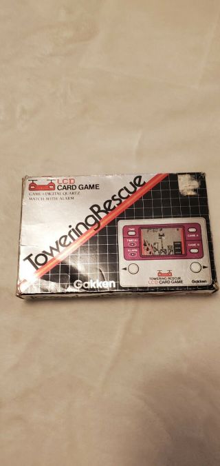 Gakken Towering Rescue 1981 Japan Lcd Card Game Boxed