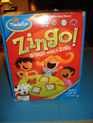 2009 Thinkfun Zingo ‘bingo With A Zing’ Game - 100 Complete Euc