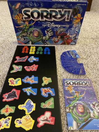 Sorry The Disney Edition Board Game Complete With Instructions 2001