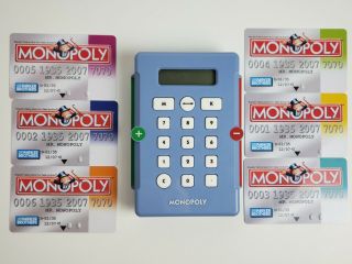 2007 Monopoly Electronic Banking Replacement Parts Card Reader & 6 Cards