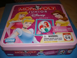 Monopoly Jr.  Junior Disney Princess Edition In Collectible Tin