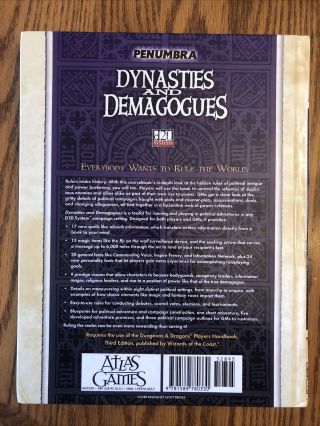 Atlas Games 3220 - Penumbra,  Dynasties and Demagogues HB Book Dungeons & Dragons 2