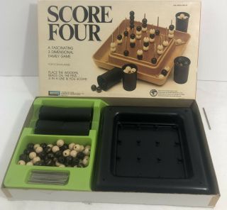 Vintage 1975 Lakeside Score Four 3d Board Game Family Game Complete