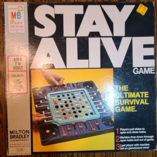 Vintage 1971 Stay Alive Game With All Marbles,  Directions,  Box Milton Bradley