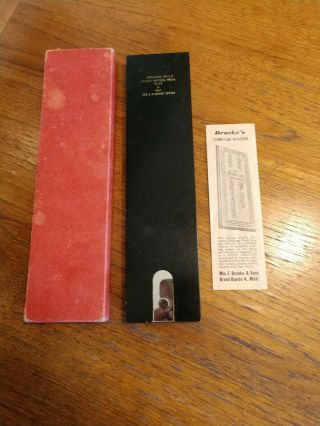 Vintage Drueke Cribbage Board No.  12 Rare Blackened Hardwood Papers and box 2