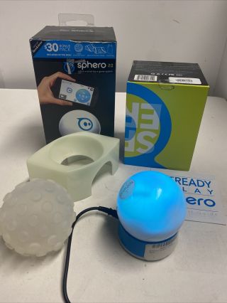 Sphero 2.  0.  Robotic Ball W/ Stand,  Charging Cable,  Protective Cover -
