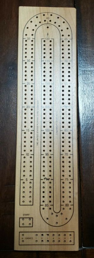 Vintage 1970s Wooden Cribbage Board With All Pegs -