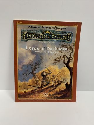 Tsr Forgotten Realms Lords Of Darkness Ref5 Advanced Dungeons & Dragons 9240