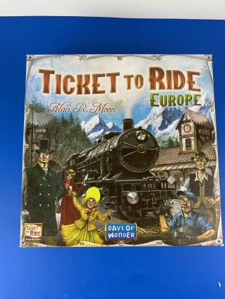 Ticket To Ride Europe Board Game Alan R Moon Days Of Wonder 100 Complete