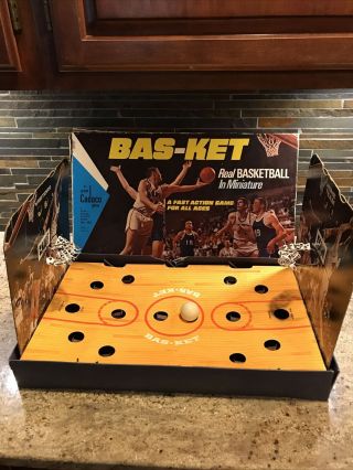 Vintage Cadaco Bas - Ket Basketball In Miniature Action Game 1969 Missing Ball