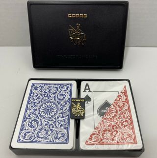 Copag 1546 Playing Cards Red/blue Poker Size Index Large Print Open Box