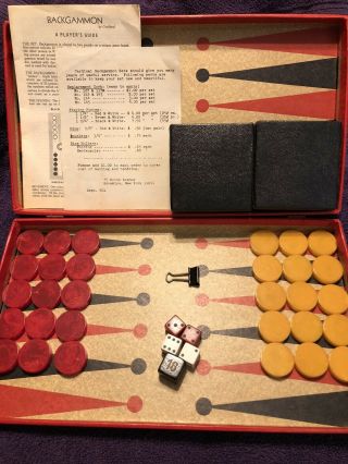 Vintage Backgammon Game By Cardinal Faux Leather Case