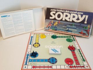 Sorry Board Game 1972 Parker Brothers 0390 100 COMPLETE 2
