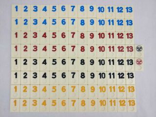 Rummikub Numbers 1980 Set Of 106 Game Replacement Tiles Crafts Hobbies Scrapbook