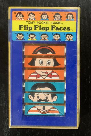 Rare Vintage Tomy Pocket Games Flip Flop Faces Made In Japan