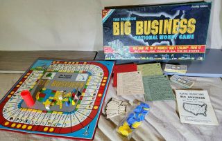 Vintage 1959 The Famous Big Business National Money Board Game